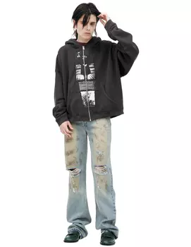 Black hoodie with patches