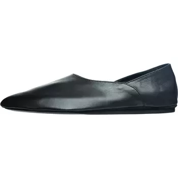 Black leather slippers