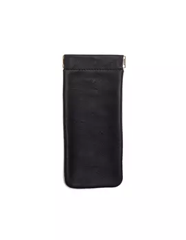 Black Leather Soft Glasses Case