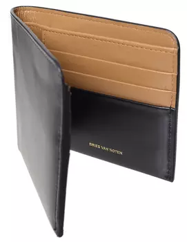 Черный кошелек из кожи