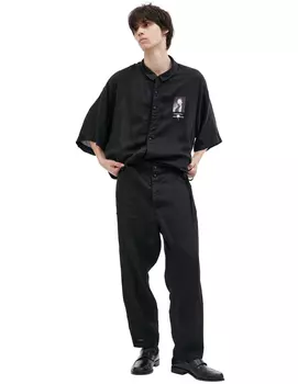 Black linen trousers