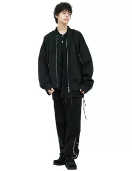 Black logo bomber