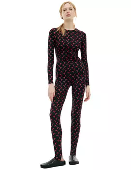 Черный лонгслив с монопринтом