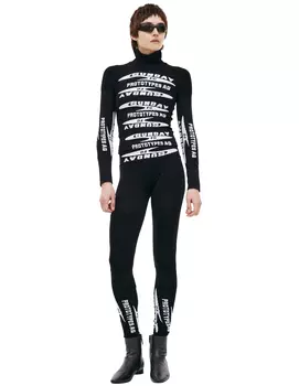 Black monoprint turtleneck