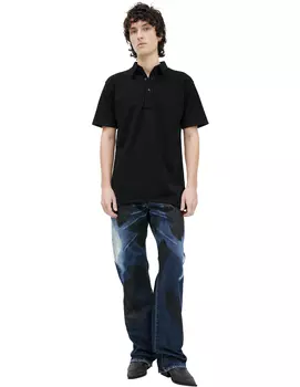 Black polo with stitches