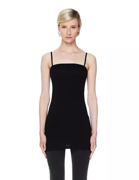 Черный топ на бретелях