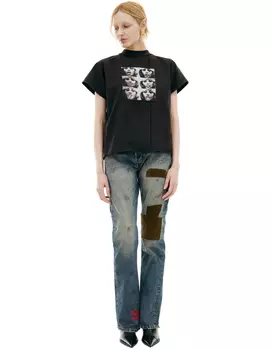 Black T-shirt with patches