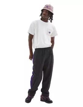 Black trousers with stripes