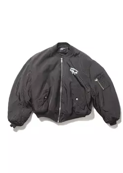 Black zippered bomber