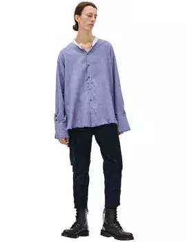 Хлопковая рубашка с необработанными краями