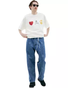 Blue monoprint jeans