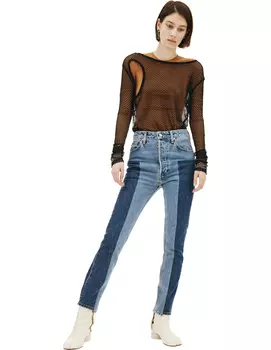 Blue Patchwork Jeans