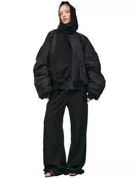 Bomber with sewn-in scarf