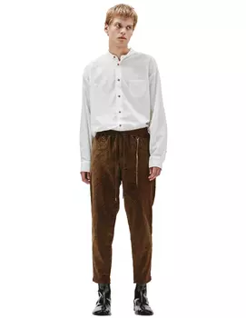 Brown corduroy monoprint trousers