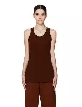 Коричневая хлопковая майка