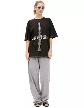 Brown print T-shirt