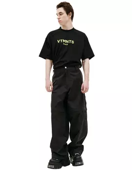 Black detachable leg cargo trousers