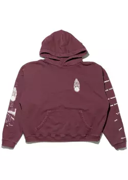 Burgundy hoodie with print