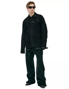 Button-down suede jacket