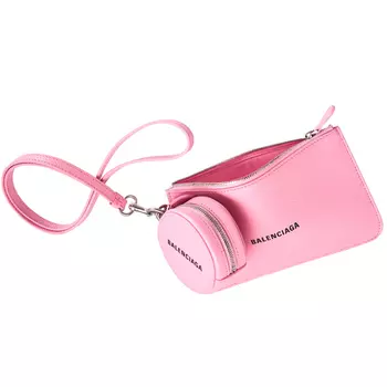 Cash Wallet in Pink Grained Leather