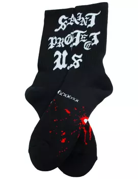 Черные носки с монопринтом