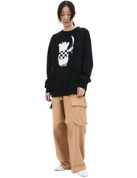 Черный свитшот с принтом