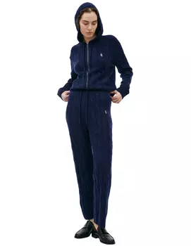 Coarse-knit cashmere trousers