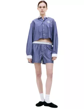 Укороченная рубашка в полоску