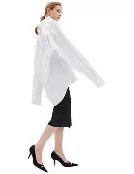 Crumpled-effect cotton shirt
