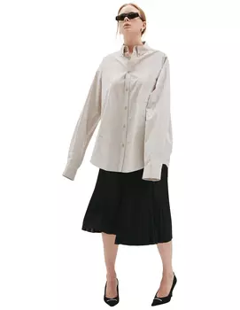 Crumpled-effect cotton shirt