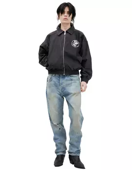 Dark grey jacket with print