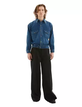 Denim jacket with patch pockets