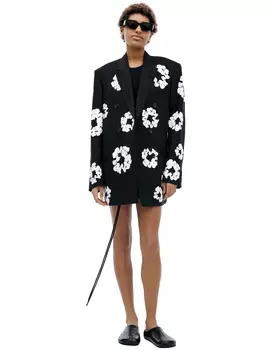 Double-breasted monoprint jacket