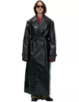 Double-breasted trench coat with belt