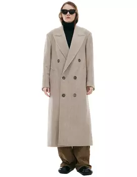 Double-breasted wool coat