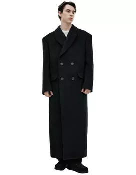 Double-breasted wool coat