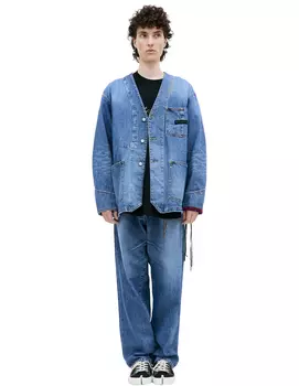 Джинсовая куртка с накладными карманами