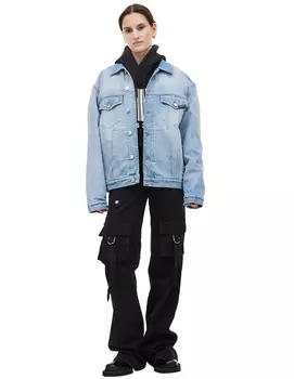 Embroidered logo denim jacket