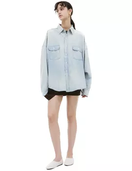 Denim button-down shirt