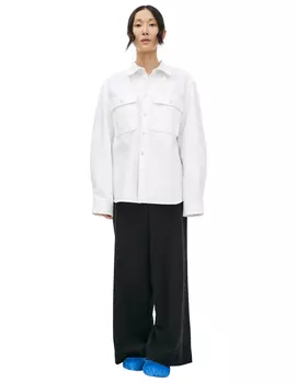 Denim shirt with patch pockets