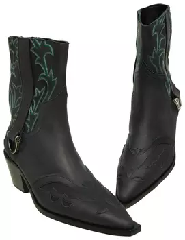 Embroidered leather boots