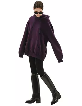 Embroidery Eggplant Hoodie