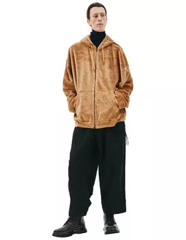 Faux fur beige hoodie