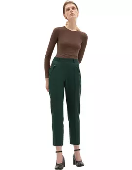 Зеленые брюки с высокой посадкой