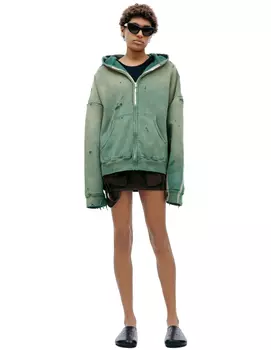 Green hoodie with zipper
