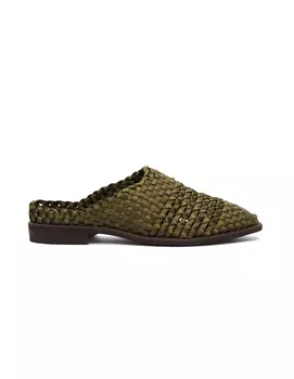 Green Nylon Parallel Mules