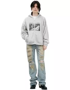 Grey hoodie with patches