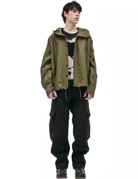 Хаки куртка с капюшоном