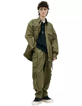 Khaki multi pockets shirt