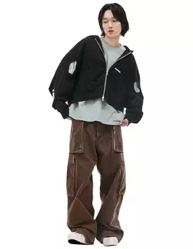 Худи на молнии с вырезами